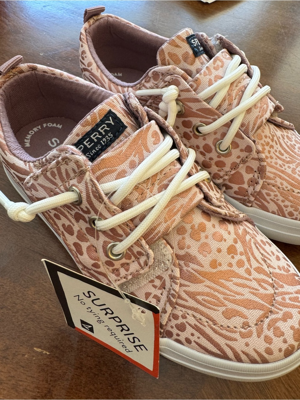 Sperry Kid’s Pink Leopard Canvas Sneakers